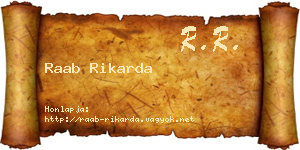Raab Rikarda névjegykártya